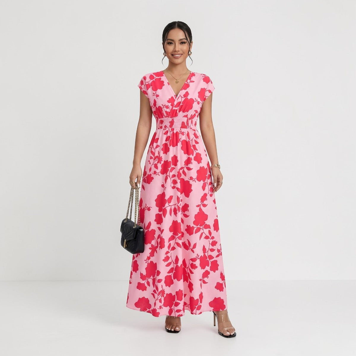 Montarello Maxi Abito Lungo Floreale da Donna