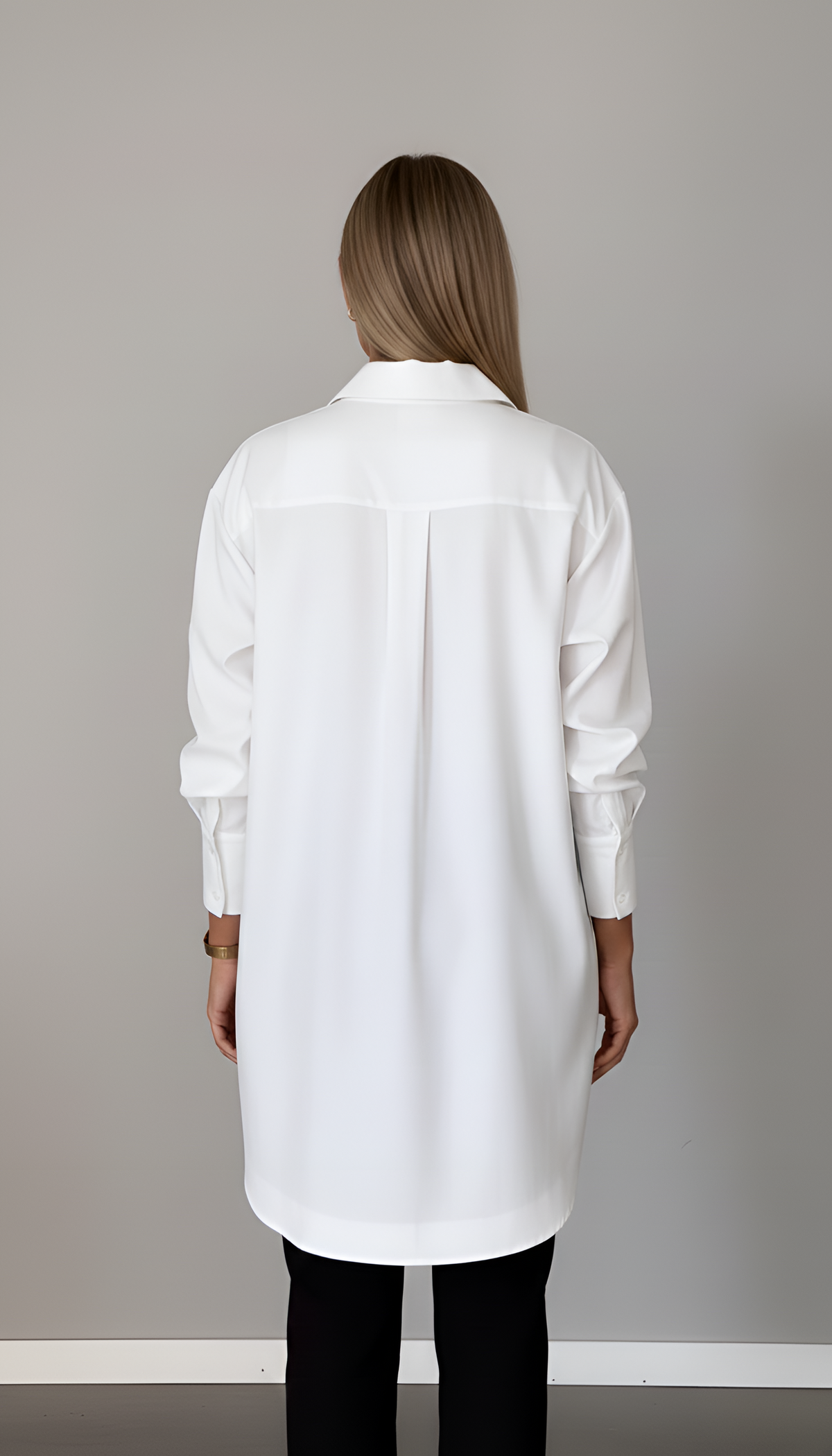 Valerios Fashion camicia donna oversize in cotone con colletto classico