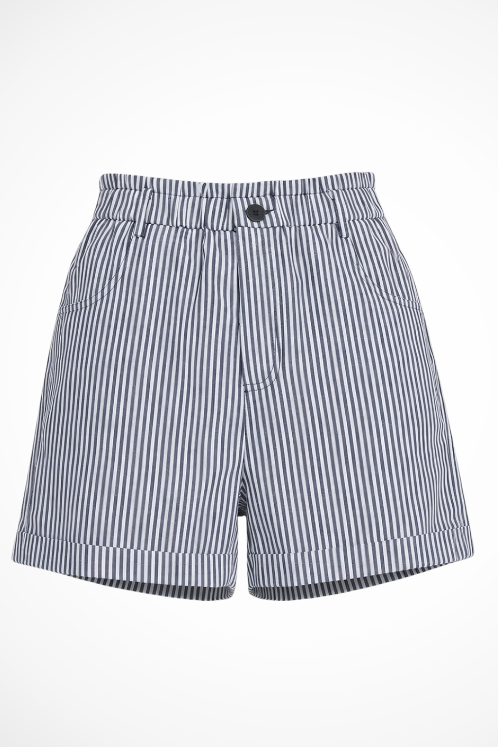 Ada | Shorts da donna a righe a vita alta con dettaglio bottoni