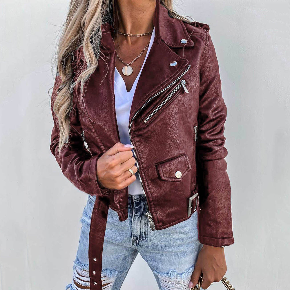 Giacca in pelle elegante e raffinata da donna