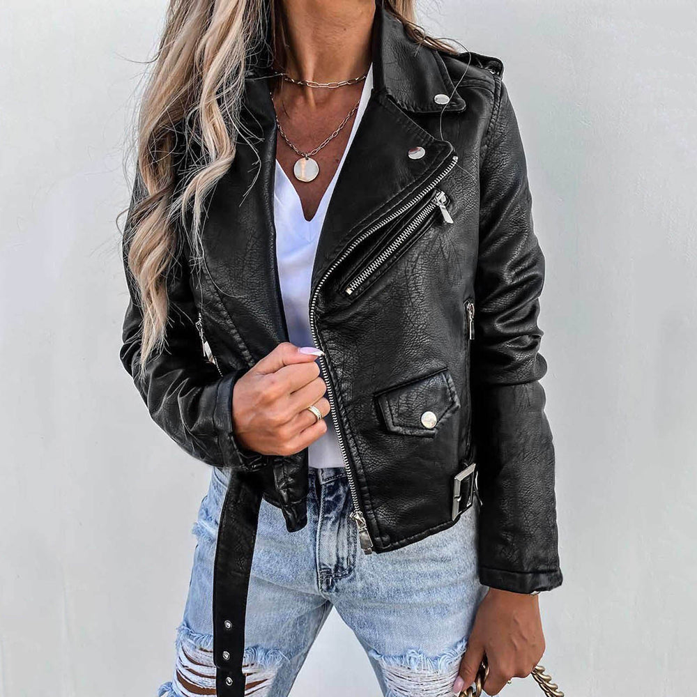 Giacca in pelle elegante e raffinata da donna