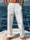 Pantaloni Larghi in Lino Traspirante con Vestibilità Ampia e Stile Elegante Estivo