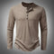 Maglia Henley Casual a Maniche Lunghe da Uomo