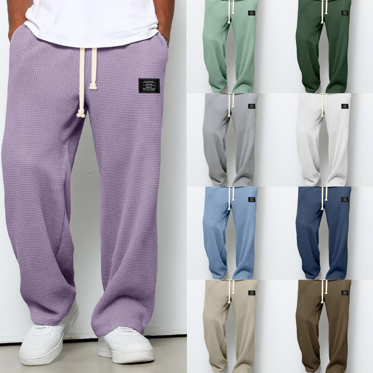 Pantaloni Comodi da Uomo Vestibilità Relax con Vita Regolabile e Tessuto Traspirante