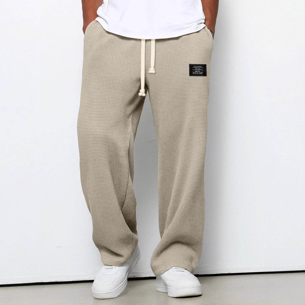 Pantaloni Comodi da Uomo Vestibilità Relax con Vita Regolabile e Tessuto Traspirante