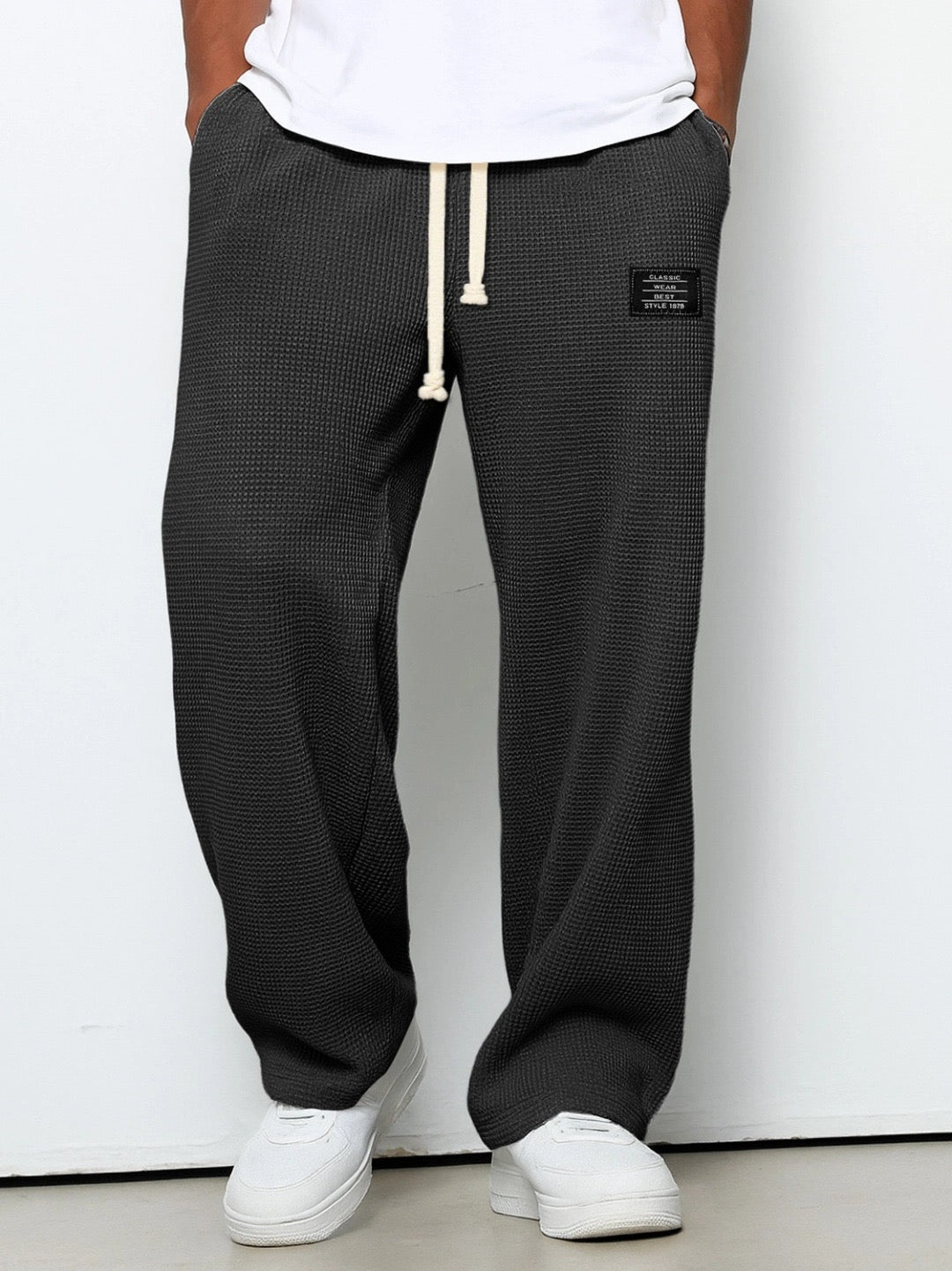 Pantaloni Comodi da Uomo Vestibilità Relax con Vita Regolabile e Tessuto Traspirante