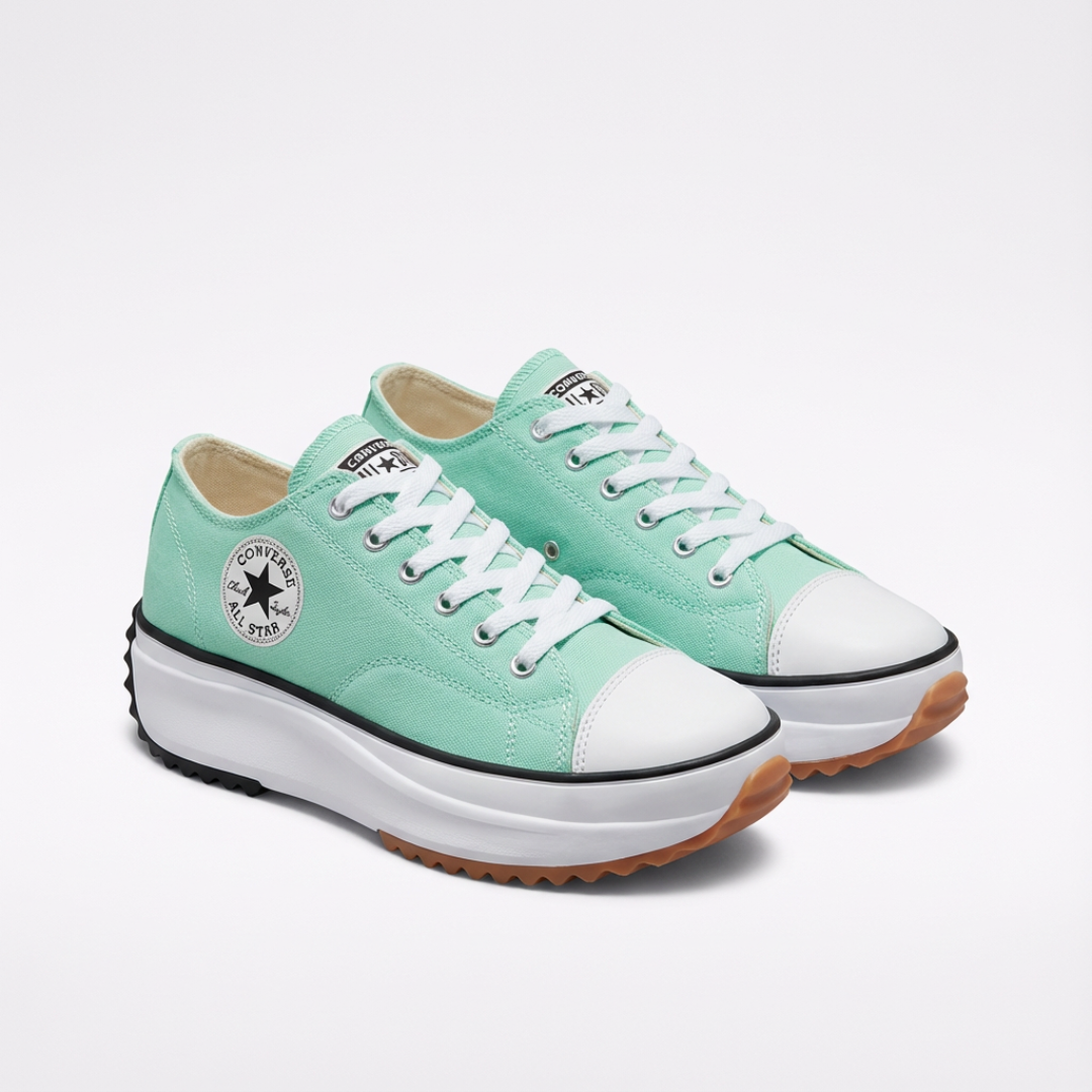 Iria | Sneakers Platform Casual Donna Tela Lacci Suola Dentata
