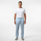 Pantaloni in lino da uomo con vita elastica e gamba dritta