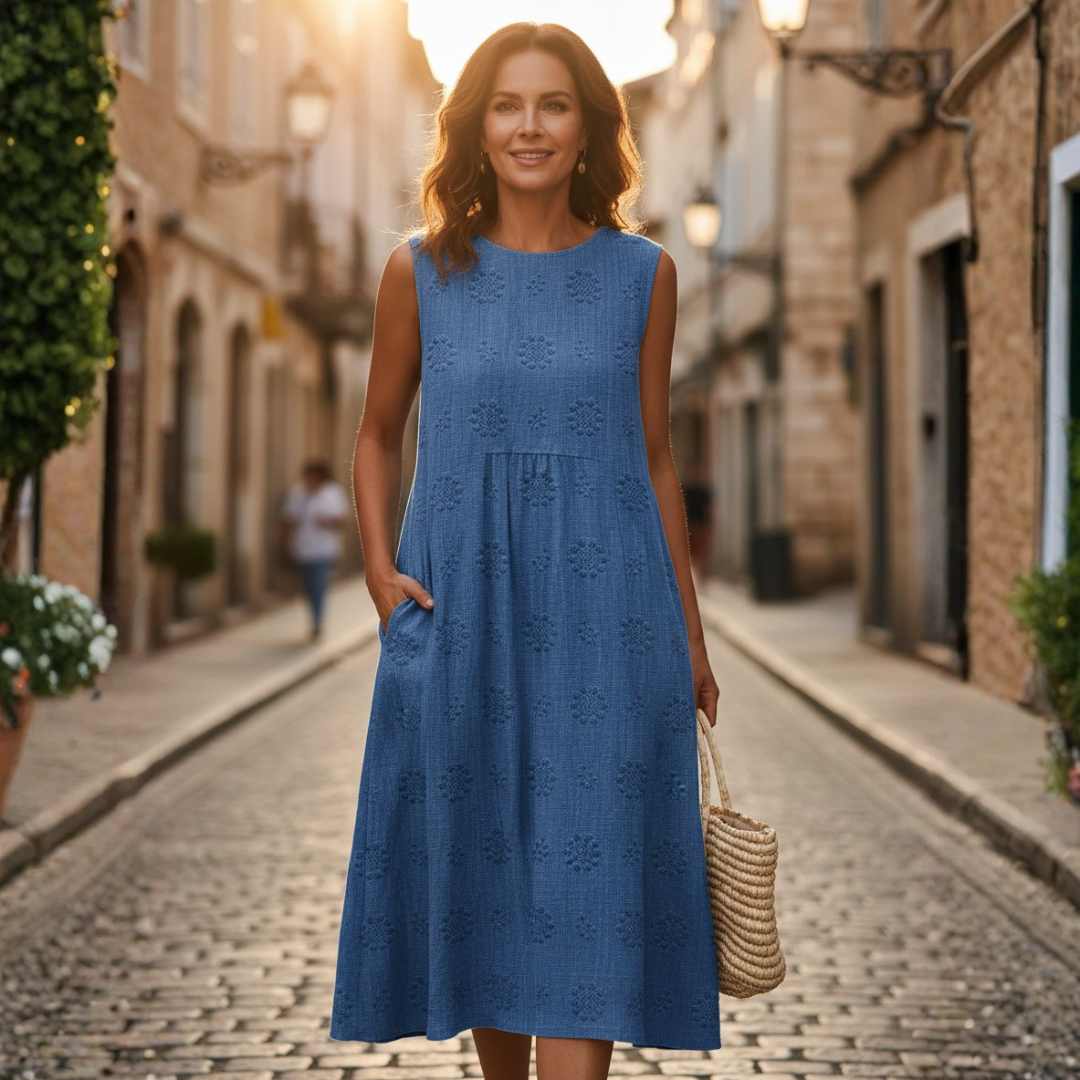 Abito Casual da Donna con Stampa Floreale e Taglio Fluido