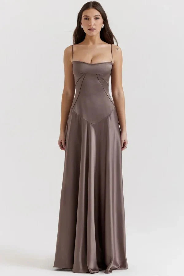 Gabriella – L'Abito Maxi Corsetto in Raso Setoso