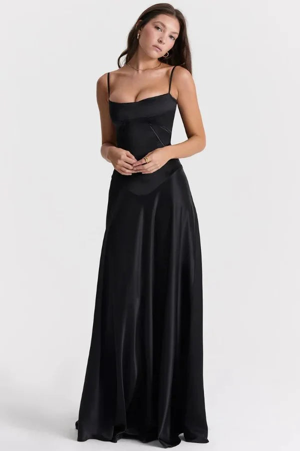 Gabriella – L'Abito Maxi Corsetto in Raso Setoso