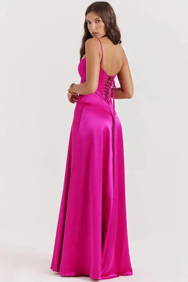 Gabriella – L'Abito Maxi Corsetto in Raso Setoso