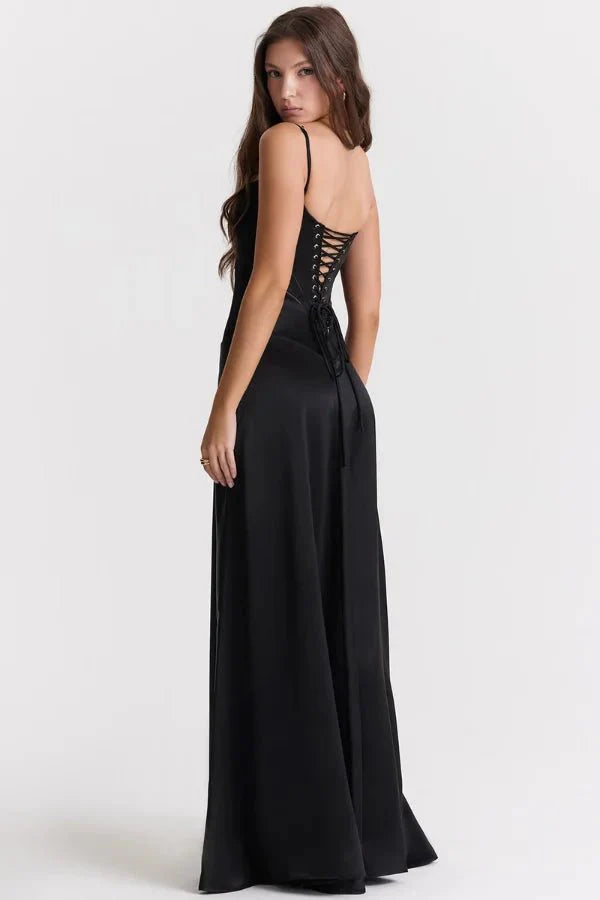 Gabriella – L'Abito Maxi Corsetto in Raso Setoso