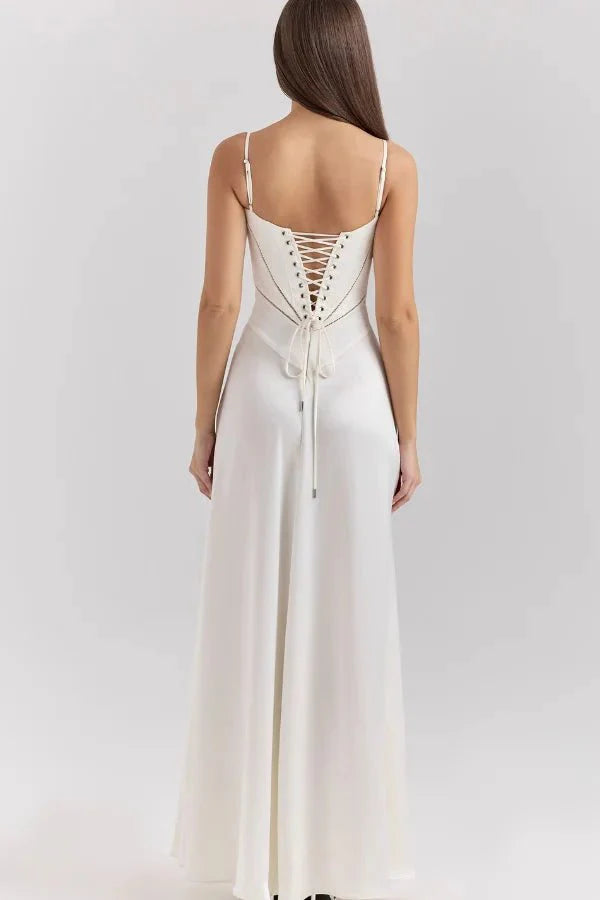 Gabriella – L'Abito Maxi Corsetto in Raso Setoso