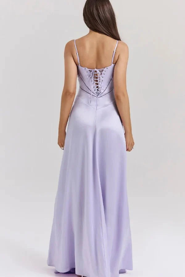 Gabriella – L'Abito Maxi Corsetto in Raso Setoso