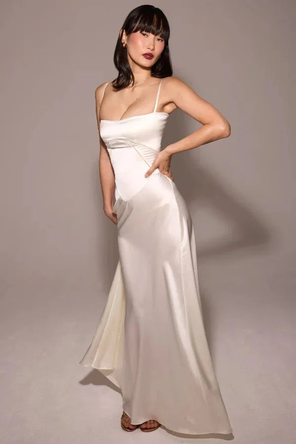 Gabriella – L'Abito Maxi Corsetto in Raso Setoso