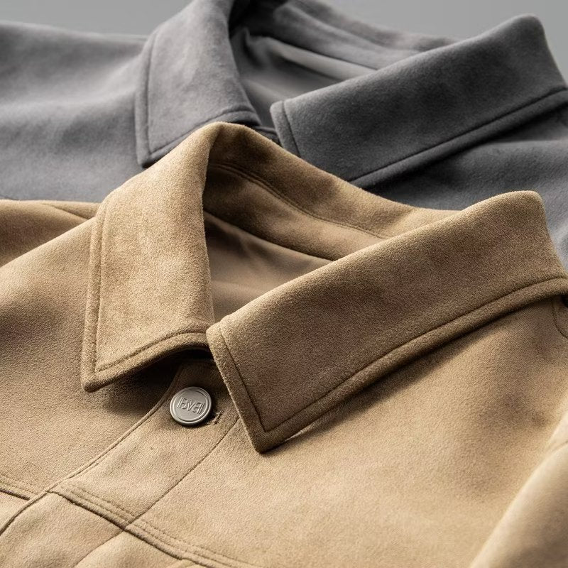 Giacca in pelle scamosciata da uomo - Design Elegante e Senza Tempo