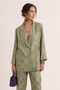Completo elegante da donna con blazer e pantaloni lunghi a stampa floreale