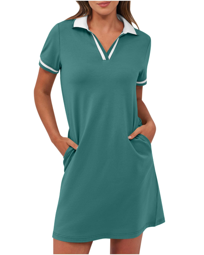Abito Polo da Donna – Vestito Sportivo per Tennis e Golf con Colletto e Tasche