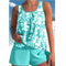 Tankini Donna Adalina – Costume a Stampa Floreale con Pantaloncino & Taglio Senza Maniche Comodo