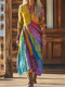 Vestito Boho-Chic con Motivo Solare