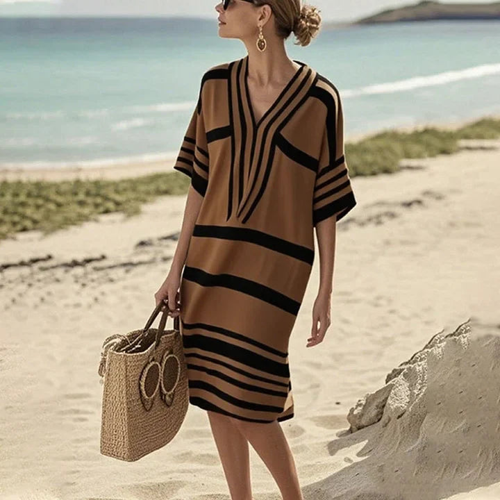 Abito Fluido a Righe da Donna - Eleganza Casual