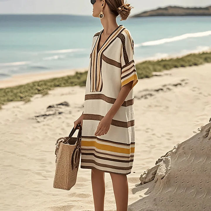 Abito Fluido a Righe da Donna - Eleganza Casual