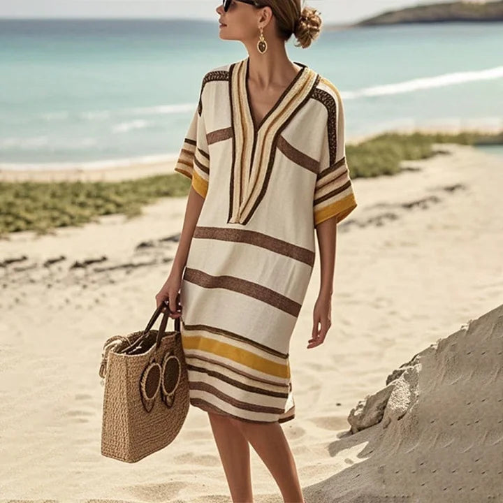 Abito Fluido a Righe da Donna - Eleganza Casual
