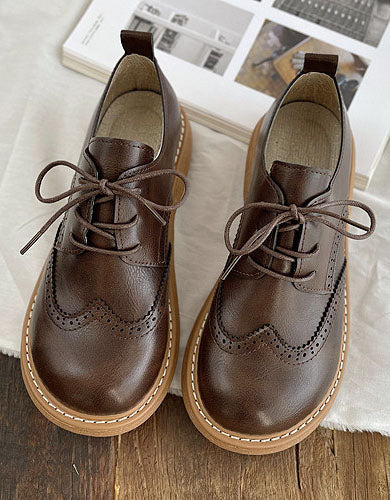 Scarpe Oxford da Donna a Punta Quadrata Larga