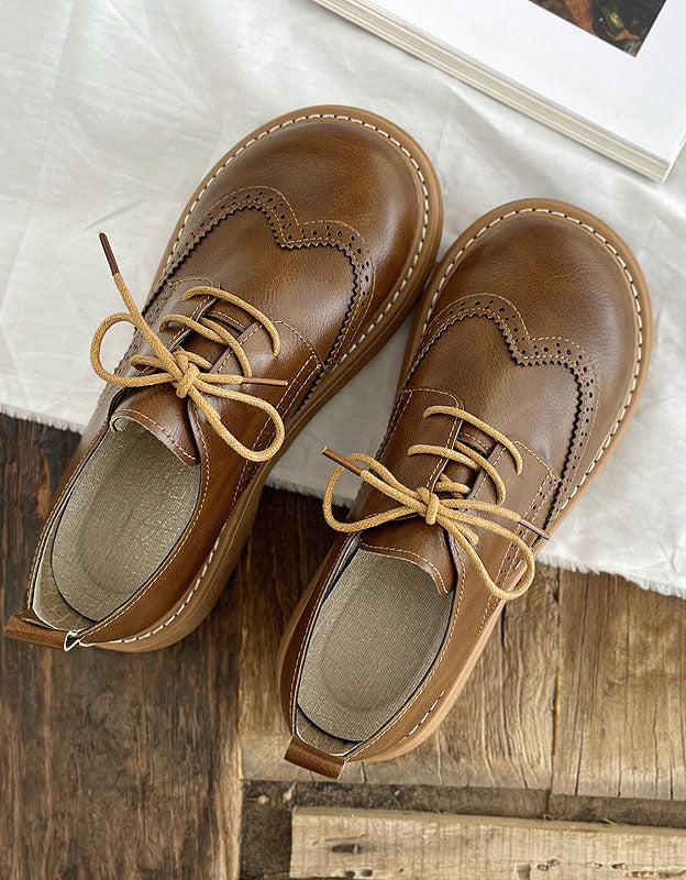 Scarpe Oxford da Donna a Punta Quadrata Larga