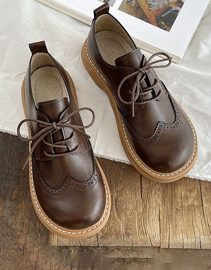 Scarpe Oxford da Donna a Punta Quadrata Larga