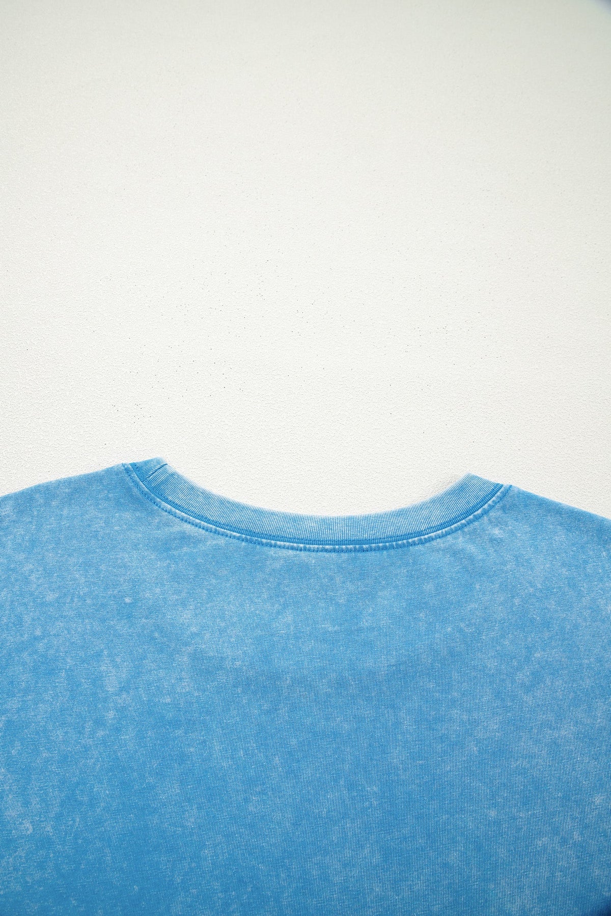 T-shirt Oversize Blu Effetto Lavaggio Minerale
