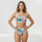 Bikini donna a vita alta con fiori colorati
