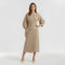 Abito Midi Elegante da Donna a Maniche Lunghe – Vestito Casual Chic con Cintura