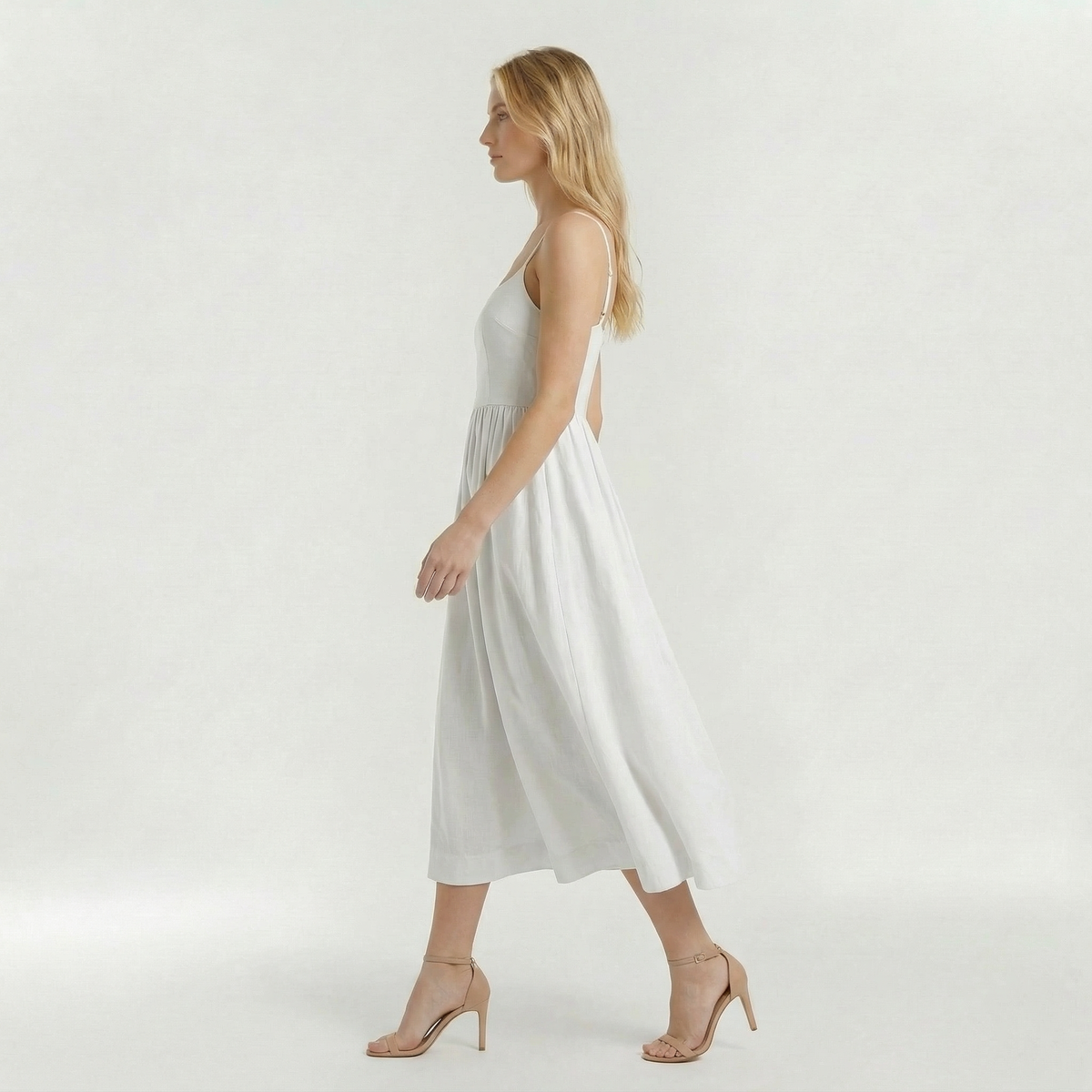 Abito midi A-line da donna stile ascot per invitata matrimonio