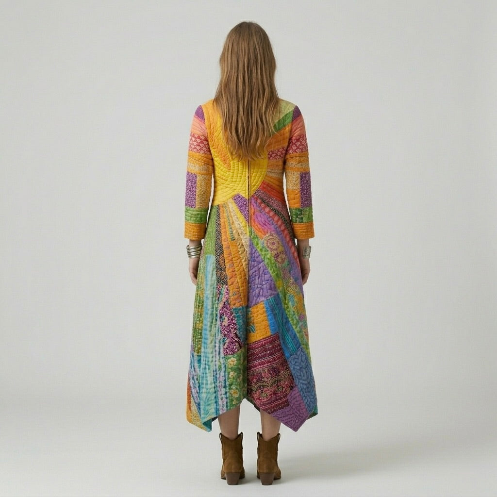 Abito Maxi Colorato da Donna – Vestito Lungo Fantasia Multicolore Elegante