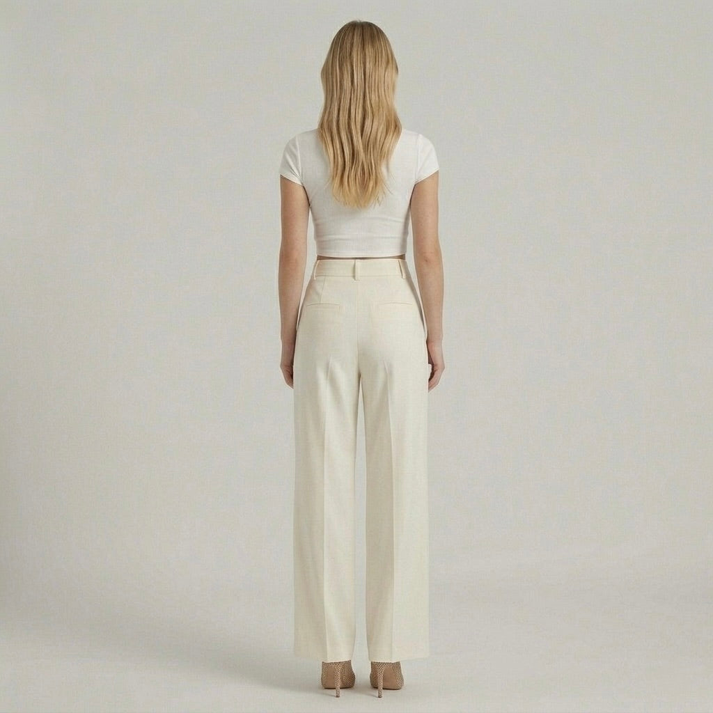Pantaloni Eleganti da Donna a Gamba Larga – Pantaloni Vita Alta Casual Chic
