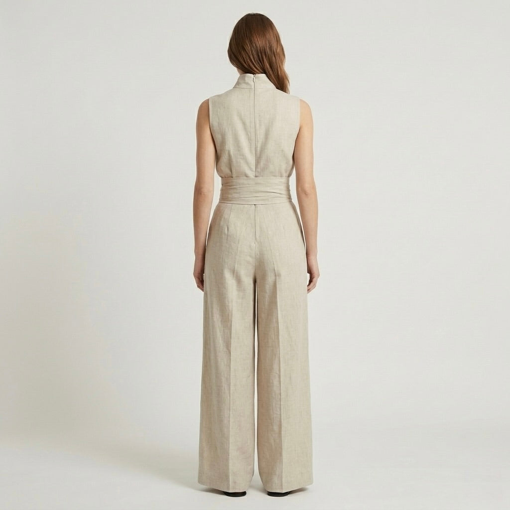 Completo Elegante da Donna Due Pezzi – Top Senza Maniche e Pantaloni Larghi