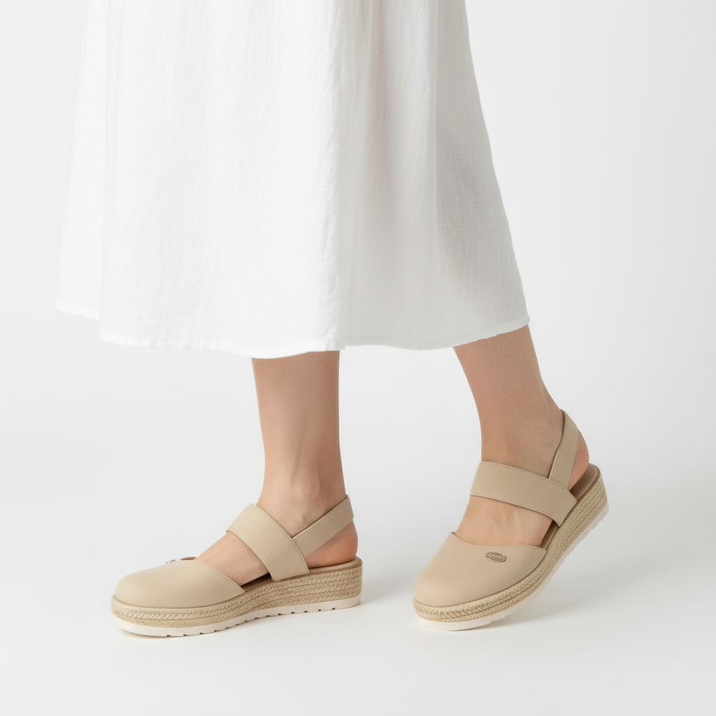 Sandali espadrillas da donna con cinturino e suola platform estiva
