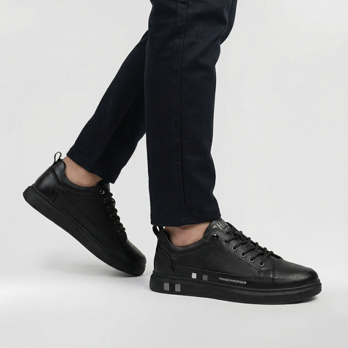 Sneakers Uomo Casual in Pelle Sintetica con Lacci Scarpe Basse Sportive Urbane