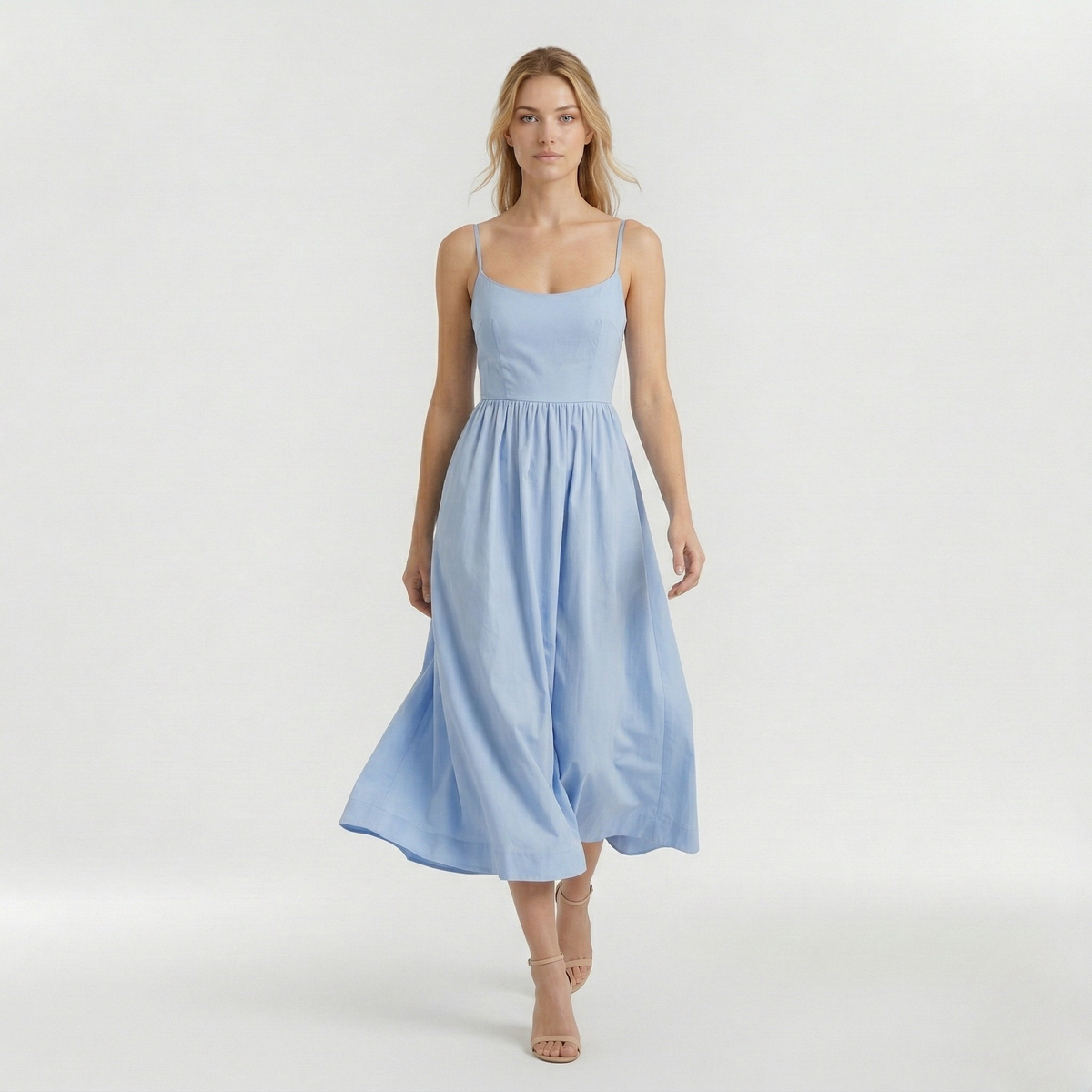 Abito midi A-line da donna stile ascot per invitata matrimonio