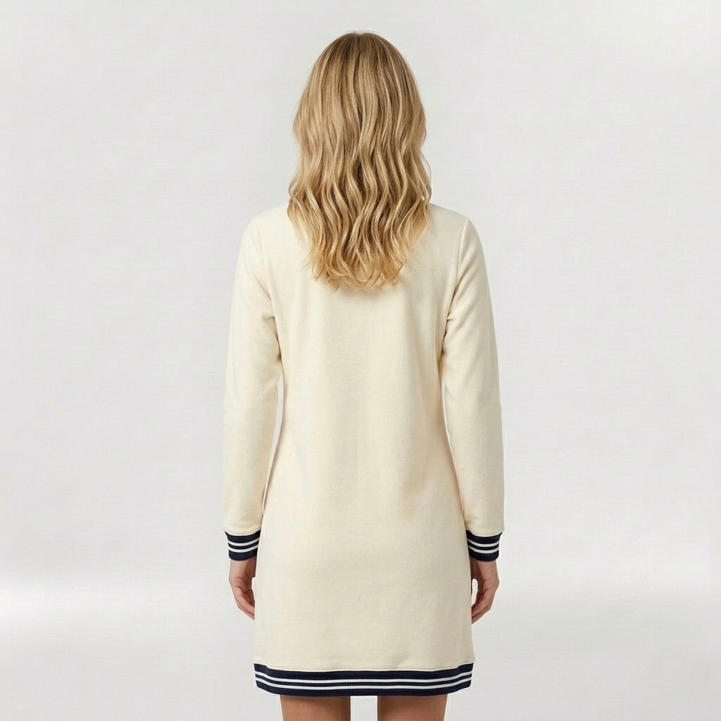 Abito Corto Casual da Donna con Zip e Colletto – Vestito Sportivo Elegante