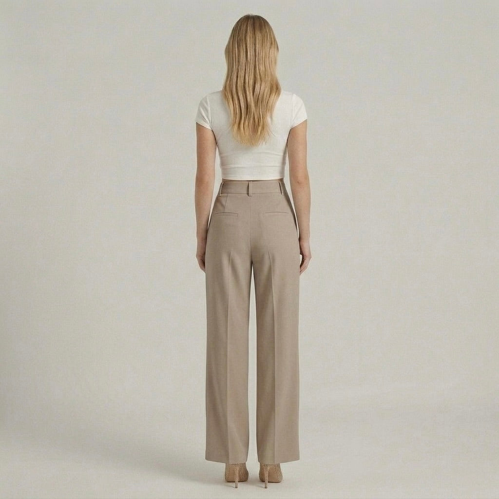 Pantaloni Eleganti da Donna a Gamba Larga – Pantaloni Vita Alta Casual Chic