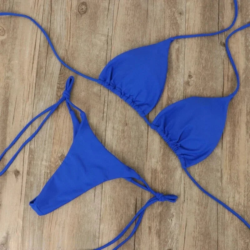 Bikini donna con schiena scoperta e lacci regolabili