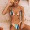 Bikini donna a righe vivaci multicolori