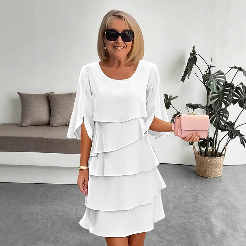 Abito a Strati Chic con Maniche a Palloncino per Donna