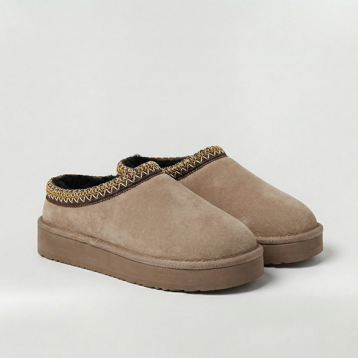 Pantofole Donna Invernali con Suola Platform Scarpe Casa Calde Stile Ciabatte Casual