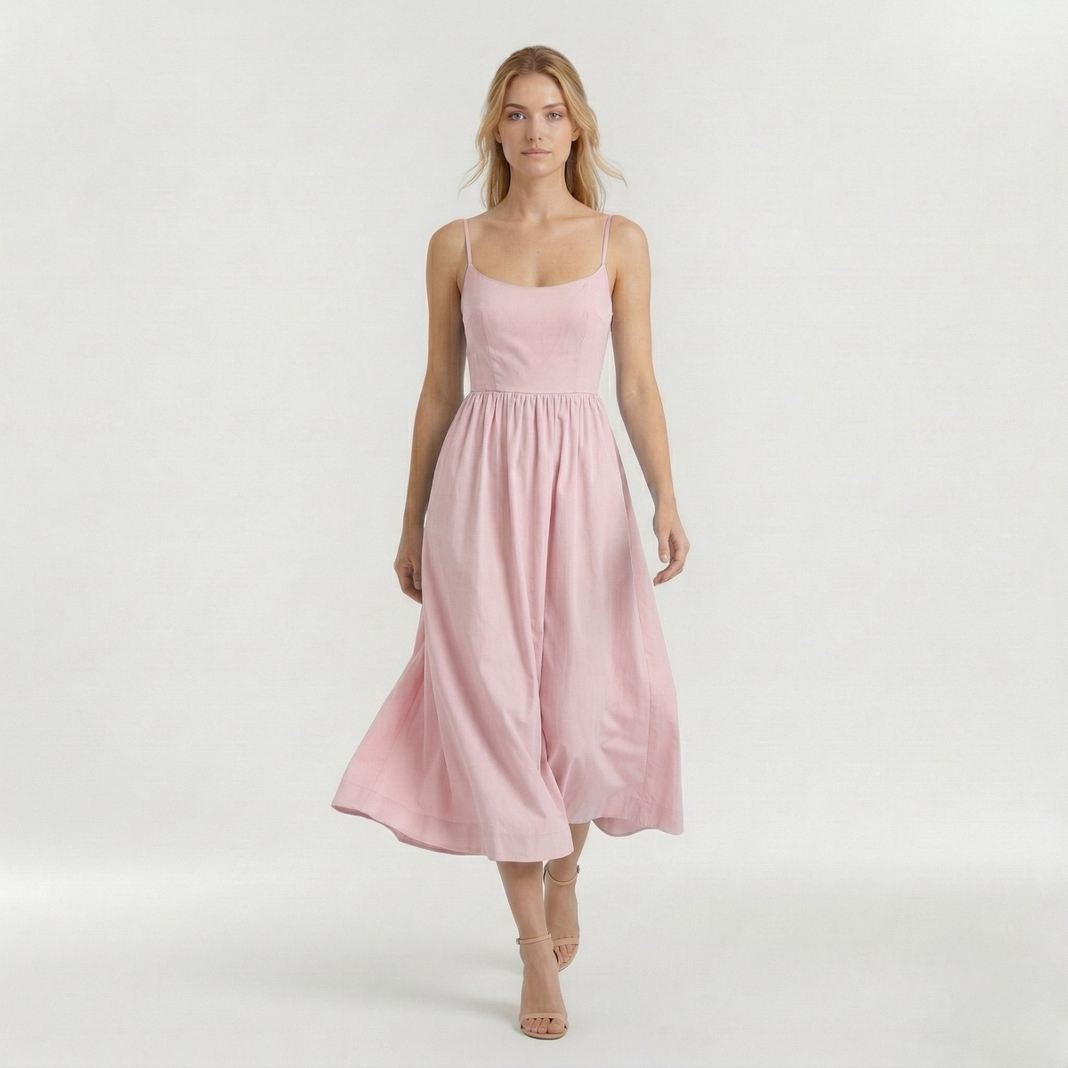Abito midi A-line da donna stile ascot per invitata matrimonio