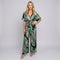 Abito Maxi Tropicale con Scollo a V e Vestibilità Ampia