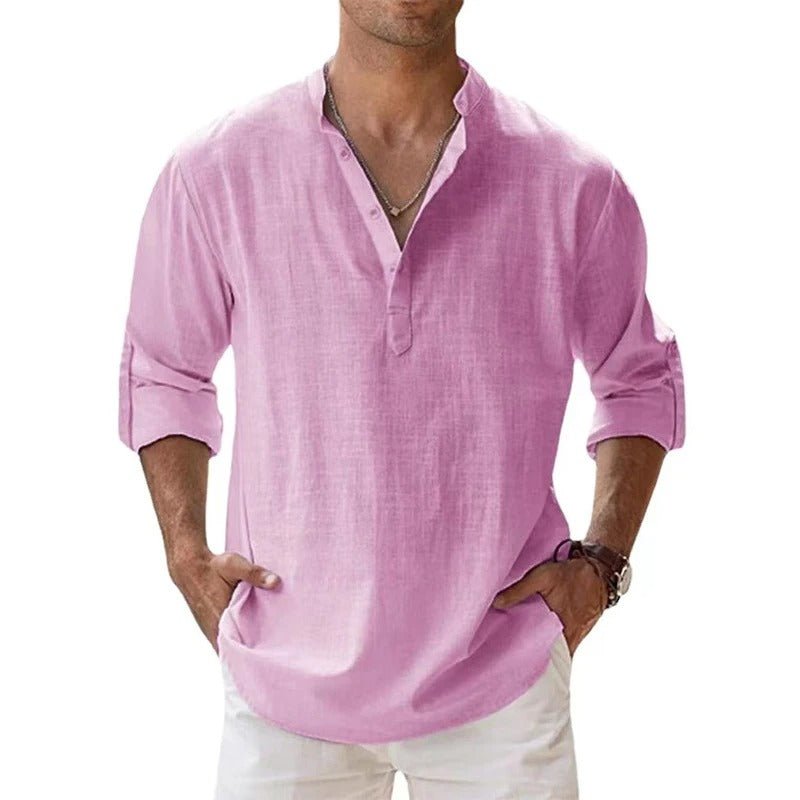 Camicia da Uomo in Cotone e Lino – Leggera, Traspirante e Casual per l'Estate